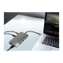 USB 3.2 Gen1, Docking Station, USB-C, 8-Port, PD, silver USB 3.2 Gen1, Docking Station, USB-C, 8-Port, PD, silver