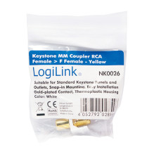 Keystone Verbinder RCA female F female - yellow LogiLink Keystone Verbinder RCA female F female - yellow LogiLink