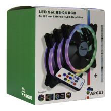 LED Lüfter Inter-Tech Argus RS-04 RGB (3x RGB 120mm Lüfter + 50cm LED Band)