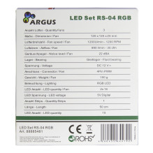 LED Lüfter Inter-Tech Argus RS-04 RGB (3x RGB 120mm Lüfter + 50cm LED Band)