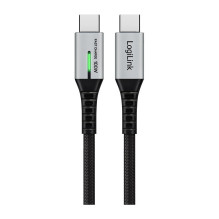 LogiLink USB 3.2 Gen2x2 Type-C-Kabel, C / M zu C / M LED 1m sw