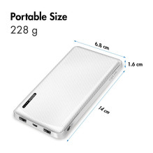 LogiLink Power Bank 10000mAh 1xUSB-C 2x USB-A balta LogiLink Power Bank 10000mAh 1xUSB-C 2x USB-A balta