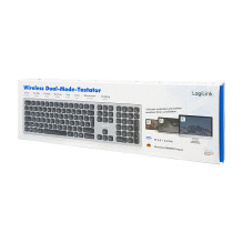 Logilink Wireless Multi-Device-Tastatur BT 5.0, grau Logilink Wireless Multi-Device-Tastatur BT 5.0, grau