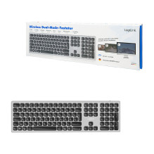Logilink Wireless Multi-Device-Tastatur BT 5.0, grau Logilink Wireless Multi-Device-Tastatur BT 5.0, grau