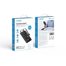 Veger Powerbank Veger C11 (W1170) PD QC3.0 2A 22,5W 10000 mAh with built-in cables USB C / Lightning black Veger Powerbank Veger C11 (W1170) PD QC3.0 2A 22,5W 10000 mAh with built-in cables USB C / Lightning black