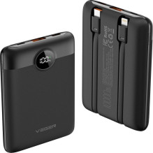 Veger Powerbank Veger C11 (W1170) PD QC3.0 2A 22,5W 10000 mAh with built-in cables USB C / Lightning black Veger Powerbank Veger C11 (W1170) PD QC3.0 2A 22,5W 10000 mAh with built-in cables USB C / Lightning black
