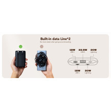 „Veger“ išorinė baterija „Veger C11“ (W1170) PD QC3.0 2A 22,5W 10000 mAh su integruotais laidais, USB C / „Lightning“, j „Veger“ išorinė baterija „Veger C11“ (W1170) PD QC3.0 2A 22,5W 10000 mAh su integruotais laidais, USB C / „Lightning“, j