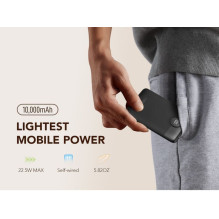 Veger Powerbank Veger C11 (W1170) PD QC3.0 2A 22,5W 10000 mAh with built-in cables USB C / Lightning black Veger Powerbank Veger C11 (W1170) PD QC3.0 2A 22,5W 10000 mAh with built-in cables USB C / Lightning black