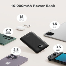 Veger Powerbank Veger C11 (W1170) PD QC3.0 2A 22,5W 10000 mAh with built-in cables USB C / Lightning black Veger Powerbank Veger C11 (W1170) PD QC3.0 2A 22,5W 10000 mAh with built-in cables USB C / Lightning black