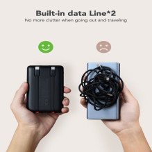Veger Powerbank Veger C11 (W1170) PD QC3.0 2A 22,5W 10000 mAh with built-in cables USB C / Lightning black Veger Powerbank Veger C11 (W1170) PD QC3.0 2A 22,5W 10000 mAh with built-in cables USB C / Lightning black