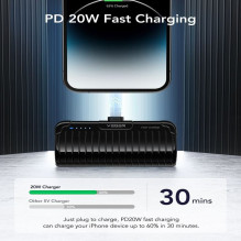 Veger Powerbank Veger PlugOn (W0558P) PD QC3.0 2,4A 20W 5000 mAh with a built-in connector Lightning black Veger Powerbank Veger PlugOn (W0558P) PD QC3.0 2,4A 20W 5000 mAh with a built-in connector Lightning black
