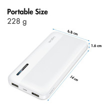 Logilink Mobilusis išorinis akumuliatorius, LiPo, 10.000 mAh, USB-C įvestis / išvestis, baltas