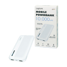 Logilink Mobilusis išorinis akumuliatorius, LiPo, 10.000 mAh, USB-C įvestis / išvestis, baltas