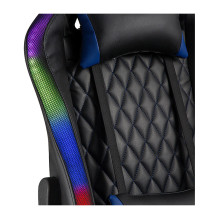 Gaming Chair, w / lumbar support, RGB lights, black / blue Gaming Chair, w / lumbar support, RGB lights, black / blue