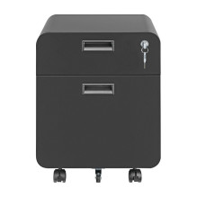 Mobile File Cabinet, 2-drawer, w / lock, black Mobile File Cabinet, 2-drawer, w / lock, black
