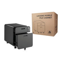 Mobile File Cabinet, 2-drawer, w / lock, black Mobile File Cabinet, 2-drawer, w / lock, black