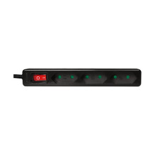Logilink Outlet Strip, 3 euro sockets, w / switch, black Logilink Outlet Strip, 3 euro sockets, w / switch, black