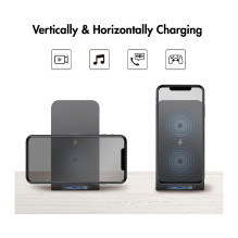 Logilink Wireless Quick Charging Stand 15 W, twin coil, black Logilink Wireless Quick Charging Stand 15 W, twin coil, black