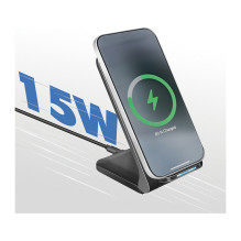 Logilink Wireless Quick Charging Stand 15 W, twin coil, black Logilink Wireless Quick Charging Stand 15 W, twin coil, black