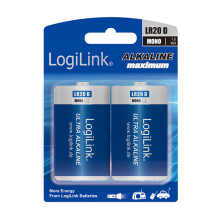 Baterija, itin galinga šarminė LR20, 2pcs. Lizdinė pakuotė