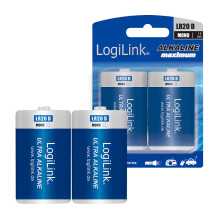 Baterija, itin galinga šarminė LR20, 2pcs. Lizdinė pakuotė