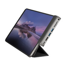 USB 3.2 Gen1 docking station, 7-port, PD, for iPad, aluminum USB 3.2 Gen1 docking station, 7-port, PD, for iPad, aluminum