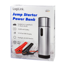 Logilink Automobilio užvedimo įrenginys, mobilusis išorinis akumuliatorius, 10.000 mAh, su žibintuvėliu Logilink Automobilio užvedimo įrenginys, mobilusis išorinis akumuliatorius, 10.000 mAh, su žibintuvėliu