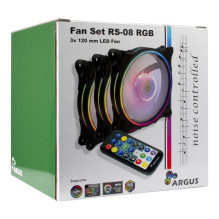 Inter-Tech Lüfter 120*120*25 ARGUS RGB-FAN SET RS-08, 3X mažmeninė prekyba Inter-Tech Lüfter 120*120*25 ARGUS RGB-FAN SET RS-08, 3X mažmeninė prekyba