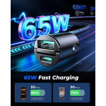 Car charger Joyroom JR-CCN18 USB-C / USB-A 65W black
