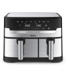 Tefal Dual Easy Fry & Grill EY905D Double 8.3 L Stand-alone 2700 W Hot air fryer Stainless steel Tefal Dual Easy Fry & Grill EY905D Double 8.3 L Stand-alone 2700 W Hot air fryer Stainless steel