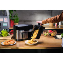 Tefal Dual Easy Fry Grill EY905D Dviguba 8,3 l Atskirai pastatoma 2700 W Karšto oro gruzdintuvė Nerūdijančio plieno Tefal Dual Easy Fry Grill EY905D Dviguba 8,3 l Atskirai pastatoma 2700 W Karšto oro gruzdintuvė Nerūdijančio plieno