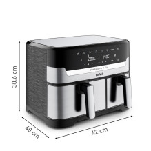 Tefal Dual Easy Fry Grill EY905D Dviguba 8,3 l Atskirai pastatoma 2700 W Karšto oro gruzdintuvė Nerūdijančio plieno Tefal Dual Easy Fry Grill EY905D Dviguba 8,3 l Atskirai pastatoma 2700 W Karšto oro gruzdintuvė Nerūdijančio plieno
