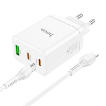 Hoco Phone charger Hoco 2 x USB C + USB A QC3.0 PD 3A 35W + cable USB C to Lightning N33 white Hoco Phone charger Hoco 2 x USB C + USB A QC3.0 PD 3A 35W + cable USB C to Lightning N33 white