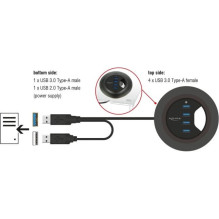 DELOCK USB-HUB 4-Port USB3.0 galdam integrējams