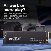 SSD diskas Crucial P310 4TB M.2 2280 PCI-E x4 Gen4 NVMe (CT4000P310SSD8) SSD diskas Crucial P310 4TB M.2 2280 PCI-E x4 Gen4 NVMe (CT4000P310SSD8)