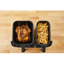 Tefal Dual Easy Fry Grill EY905D Dviguba 8,3 l Atskirai pastatoma 2700 W Karšto oro gruzdintuvė Nerūdijančio plieno Tefal Dual Easy Fry Grill EY905D Dviguba 8,3 l Atskirai pastatoma 2700 W Karšto oro gruzdintuvė Nerūdijančio plieno