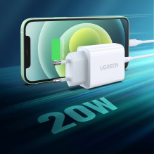 Ugreen Ugreen USB charger Power Delivery 3.0 Quick Charge 4.0+ 20W 3A white (60450) White Ugreen Ugreen USB charger Power Delivery 3.0 Quick Charge 4.0+ 20W 3A white (60450) White