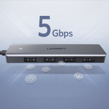 Ugreen Ugreen USB HUB - 4x USB 3.2 Gen 1 with micro USB power port gray (CM219 50985) Ugreen Ugreen USB HUB - 4x USB 3.2 Gen 1 with micro USB power port gray (CM219 50985)