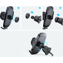 Joyroom Joyroom JR-ZS259 car holder clamping phone to the air vent - black Joyroom Joyroom JR-ZS259 car holder clamping phone to the air vent - black