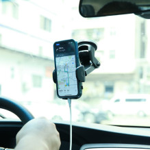 Joyroom Joyroom car phone holder with telescopic extendable arm for dashboard and windshield black (JR-ZS259)