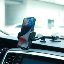 Joyroom Joyroom car phone holder with flexible arm for dashboard or windshield, black (JR-ZS259)