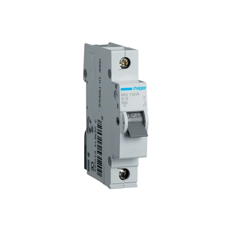 Automatinis jungiklis Hager MB116A (16A, 1P, 230V, 6kA)