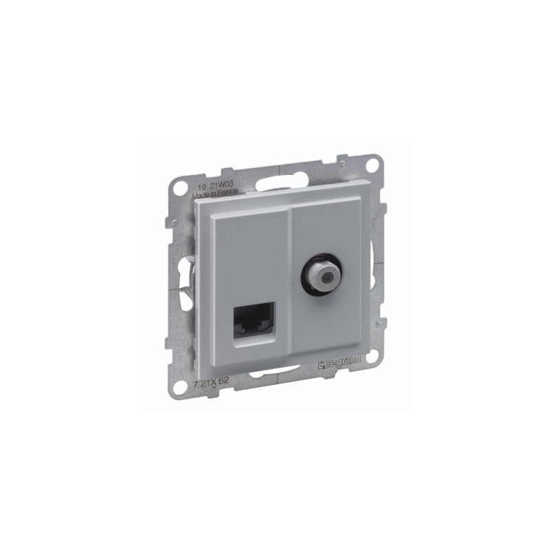 TV + RJ45 lizdas Suno Legrand 721329 (Aliuminis)