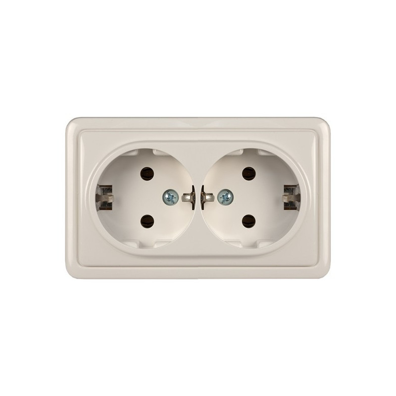 Overhead socket with grounding Vilma RP16-021 SL+V (white)