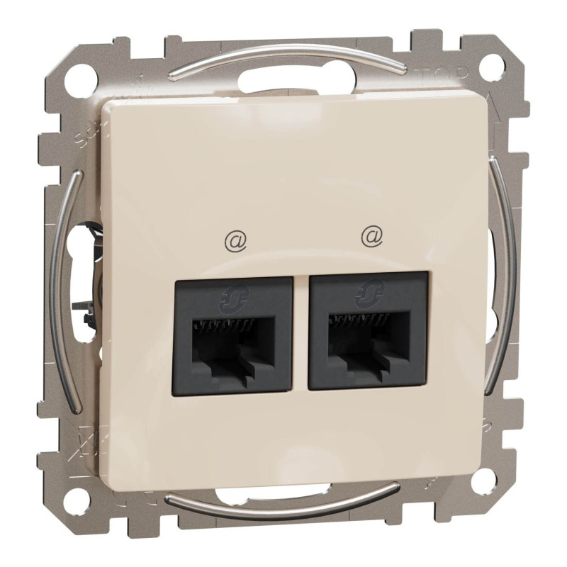 Kompiuterinis lizdas 2xRJ45 UTP Cat.6 Schneider Sedna SDD112462 (kreminis)