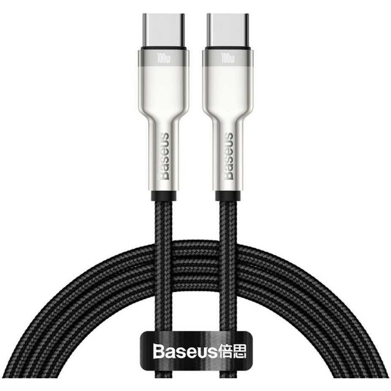 Kabelis USB C - USB C BASEUS CATJK-C01 (1.0m, 100W, duomenų perdavimui ir krovimui, juodas)