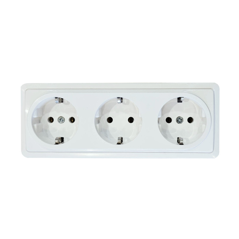 Triple surface-mounted socket with grounding Vilma SL+250 RP16-031 SL+ V (white)