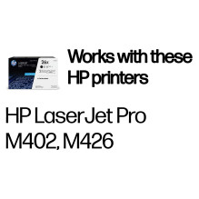 HP 26X 2-pack Didelės talpos juodos originalios „LaserJet“ tonerio kasetės tonerio kasetė