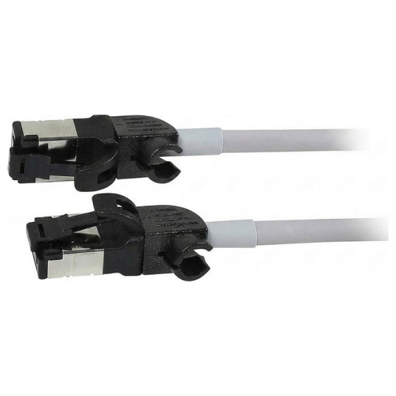 „Synergy21“ RJ45 jungiamasis kabelis, CAT6A 500MHz, 0,5 m, pilkas, S/FTP, plonas apvalus d 4,5 mm, TPE/LSZH (Superflex),
