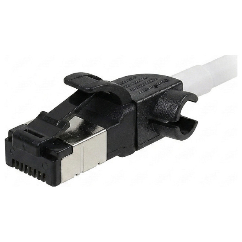 „Synergy21“ RJ45 jungiamasis kabelis, CAT6A 500MHz, 1,0 m, baltas, S/FTP, plonas apvalus d 4,5 mm, TPE/LSZH (Superflex),